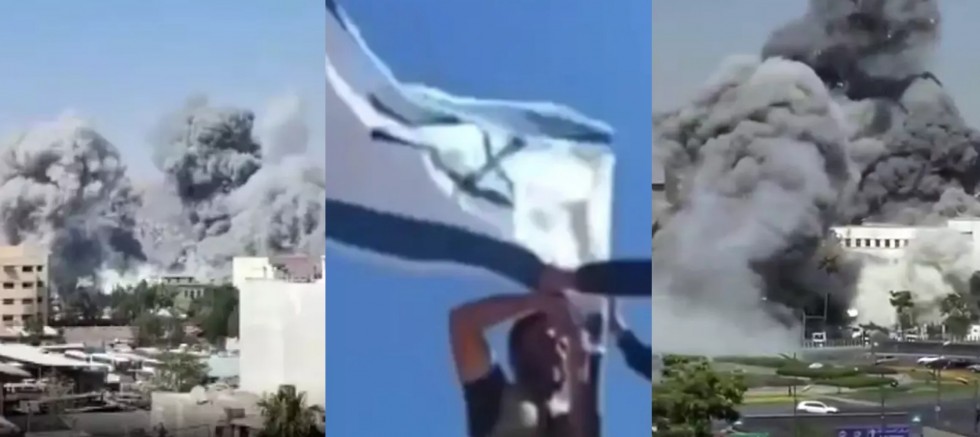 İsrail Suriye'yi bombalıyor ! Süveyde'de İsrail bayrağı göndere çekildi 