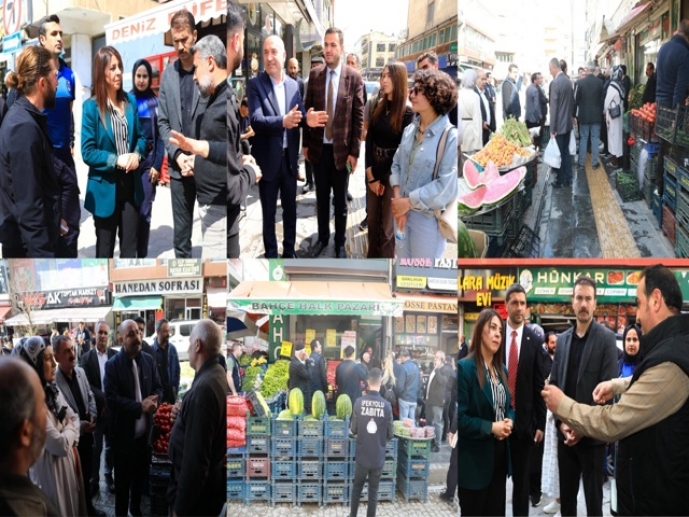 İpekyolu Belediyesi esnaf odaları başkanlarıyla kaldırım işgaline karşı sahada