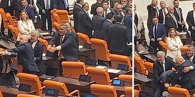 AKP'liler DEM Parti milletvekilini mecliste darp etti yere attı 