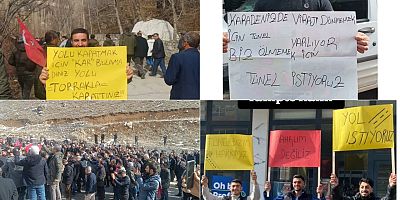 Bahçesaray'da 'Yol' protestosu: Ölmemek için tünel istiyoruz