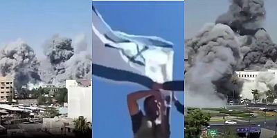 İsrail Suriye'yi bombalıyor ! Süveyde'de İsrail bayrağı göndere çekildi 