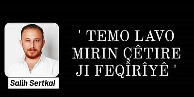 Salih Sertkal yazdı: TEMO LAVO MIRIN ÇÊTIRE JI FEQÎRÎYÊ