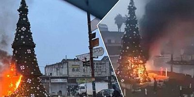 Suriye'de IŞİD hortlamaya başladı ! Noel ağacı yakıldı dini azınlıklar tehlikede