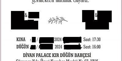 Van'da düğünlerde IBAN dönemi ! Davetiye ye IBAN yazdılar 