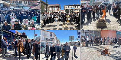 Van'ın ilçelerinde Newroz ateşleri yakıldı halk tarihi Van Newrozu'na davet edildi 
