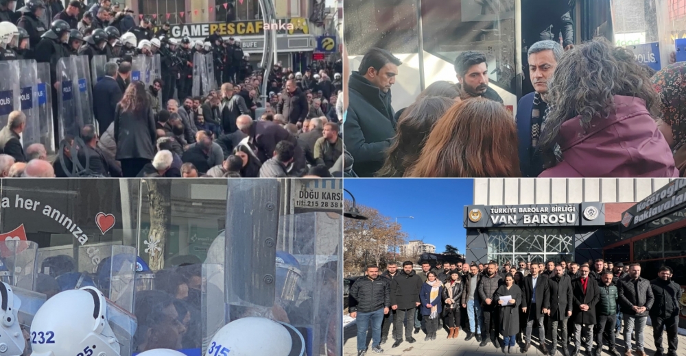 Van'da kayyum atanması kent merkezinde protesto ediliyor/Video-Haber Gözaltına alınanların isimleri